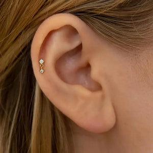 Planet Gates Silver / Only 1 Piece Aide 1pc 925 Sterling Silver Mini Zircon Thick Flat Screw Back Drop Earrings For Women K Gold Piercing Stud Earrings Jewelry