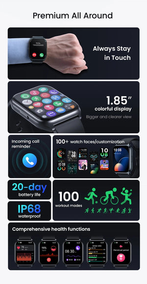 Planet Gates Silver-P HAYLOU Watch 2 Pro (LS02 Pro) Smart Watch 1.85'' HD Display SpO2 Heart Rate Monitor 100 Workout Modes Smartwatch for Men Women