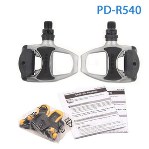 Planet Gates Silver Shimano PD-R540 Pedal Road Bike Self-locking Pedals with SH11 Cleat Bicycle R540 Self-locking Road Pedal Cycling Locking Pedal