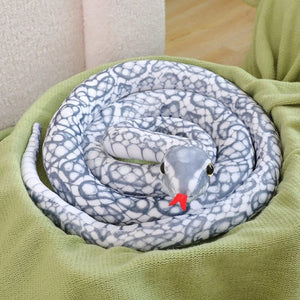 Planet Gates silver snake zy / 160cm Artificial Python Plush Toy Long Snake Yellow Orange Green Python Plush Toy Decorate The House Holiday Decorations