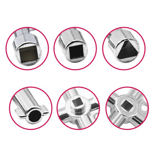 Planet Gates Silver Square Key Wrench Cross Switch Alloy Universal Square Wrench Tool for Elevator Electrical Cupboard Box Cabinet socket wrench