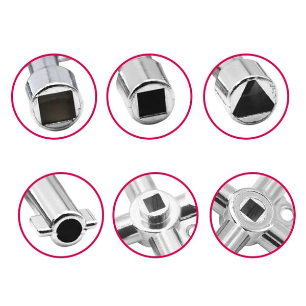 Planet Gates Silver Square Key Wrench Cross Switch Alloy Universal Square Wrench Tool for Elevator Electrical Cupboard Box Cabinet socket wrench