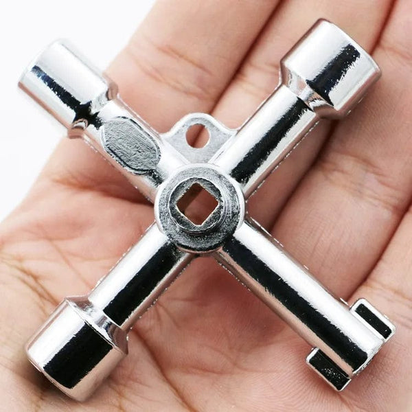 Planet Gates Silver Square Key Wrench Cross Switch Alloy Universal Square Wrench Tool for Elevator Electrical Cupboard Box Cabinet socket wrench