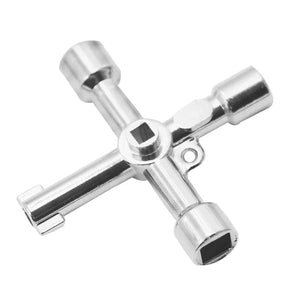 Planet Gates Silver Square Key Wrench Cross Switch Alloy Universal Square Wrench Tool for Elevator Electrical Cupboard Box Cabinet socket wrench