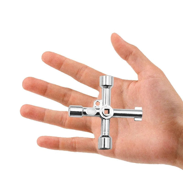 Planet Gates Silver Square Key Wrench Cross Switch Alloy Universal Square Wrench Tool for Elevator Electrical Cupboard Box Cabinet socket wrench