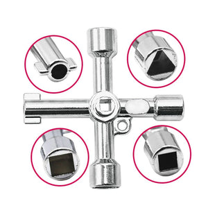 Planet Gates Silver Square Key Wrench Cross Switch Alloy Universal Square Wrench Tool for Elevator Electrical Cupboard Box Cabinet socket wrench