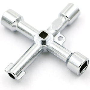 Planet Gates Silver Square Key Wrench Cross Switch Alloy Universal Square Wrench Tool for Elevator Electrical Cupboard Box Cabinet socket wrench