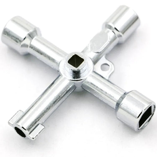 Planet Gates Silver Square Key Wrench Cross Switch Alloy Universal Square Wrench Tool for Elevator Electrical Cupboard Box Cabinet socket wrench