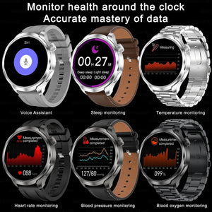 Planet Gates Silver Steel B 2A / 1.85 HD Large Screen 2024 New For HUAWEI Outdoor Sports Smart Watch Men AMOLED Screen NFC GPS Compass Heart rate Waterproof Bluetooth Call SmartWatch
