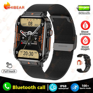Planet Gates Silver steel belt 2024 New 1.95 Outdoor Military Man Smart Watch Men Bluetooth Call Smartwatch Men For Android IOS IP68 Waterproof Ftiness Watches