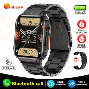 Planet Gates Silver steel belt 2024 New 1.95 Outdoor Military Man Smart Watch Men Bluetooth Call Smartwatch Men For Android IOS IP68 Waterproof Ftiness Watches