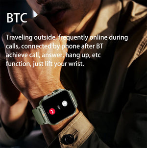 Planet Gates Silver steel belt 2024 New 1.95 Outdoor Military Man Smart Watch Men Bluetooth Call Smartwatch Men For Android IOS IP68 Waterproof Ftiness Watches