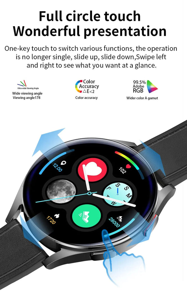 Planet Gates silver steel New Smartwatch 6 for Men HD Full Touch Blood Pressure Blood Oxygen Bluetooth Call Sports Smart Watch Men Women For Android IOS