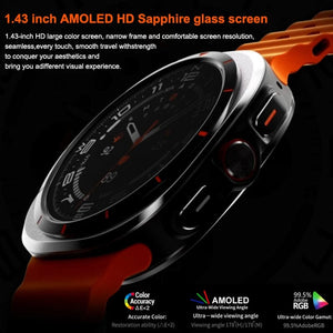 Planet Gates Silver steel strip / Galaxy Watch 7 Ultra New For Samsung Galaxy Watch Ultra New GPS Track Smart Watch Men Amoled Always Display Blood Sugar Clock BT Talk NFC Smart Watch
