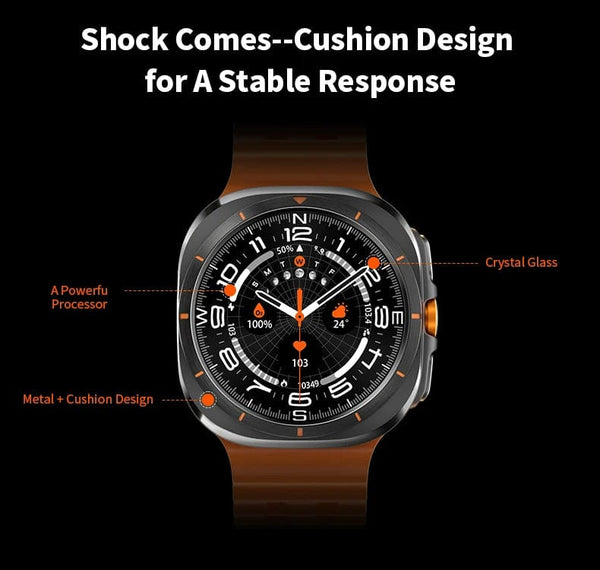 Planet Gates Silver steel strip / Galaxy Watch 7 Ultra New For Samsung Galaxy Watch Ultra New GPS Track Smart Watch Men Amoled Always Display Blood Sugar Clock BT Talk NFC Smart Watch