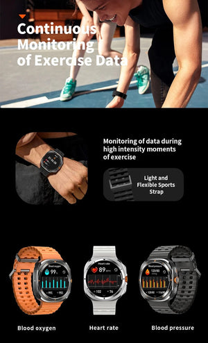 Planet Gates Silver steel strip / Galaxy Watch 7 Ultra New For Samsung Galaxy Watch Ultra New GPS Track Smart Watch Men Amoled Always Display Blood Sugar Clock BT Talk NFC Smart Watch