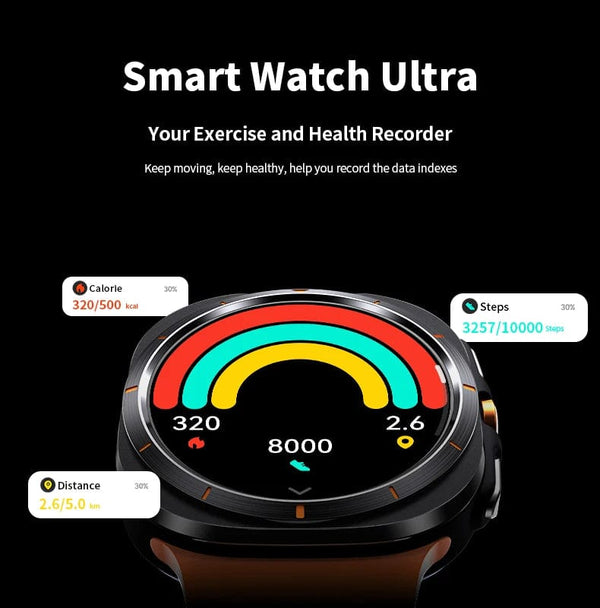 Planet Gates Silver steel strip / Galaxy Watch 7 Ultra New For Samsung Galaxy Watch Ultra New GPS Track Smart Watch Men Amoled Always Display Blood Sugar Clock BT Talk NFC Smart Watch
