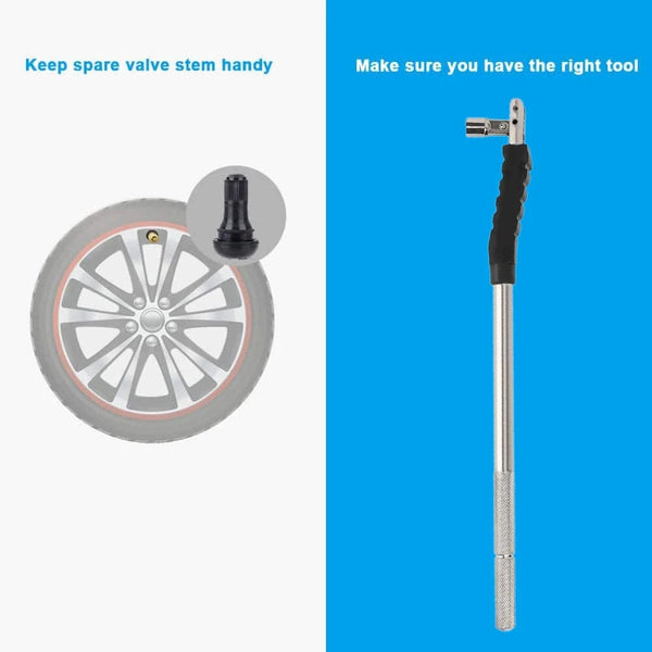 Planet Gates Silver Tire Valve Stem Puller Tool No Scratch with Valve Core Tool Perfect Replacement for Universial Car Valve Stem Extenders Straight