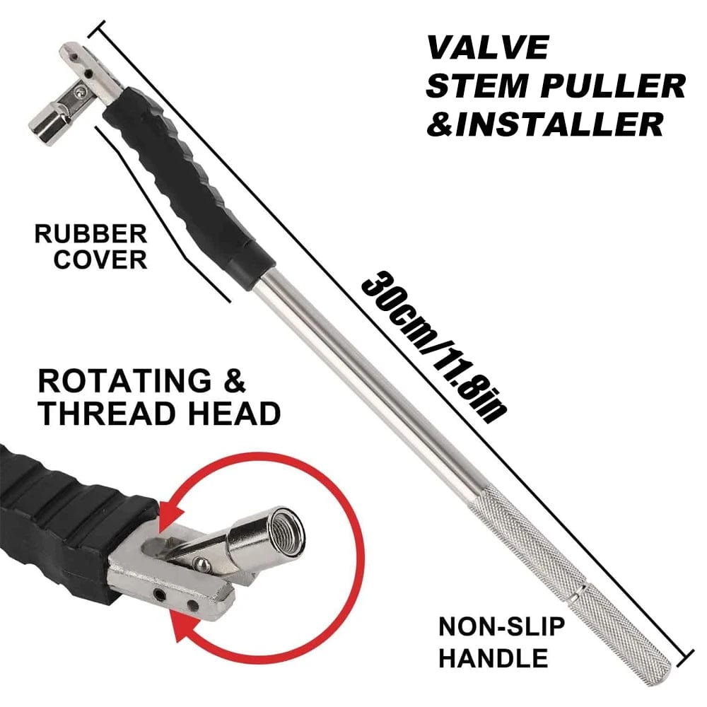 Planet Gates Silver Tire Valve Stem Puller Tool No Scratch with Valve Core Tool Perfect Replacement for Universial Car Valve Stem Extenders Straight