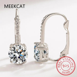 Planet Gates Silver Trendy 14K Gold Plated Earrings 2023 Silver Hoops 925 Dangle Earrings for Women Lever Back Moissanite Earring Drop Girls Jewelry