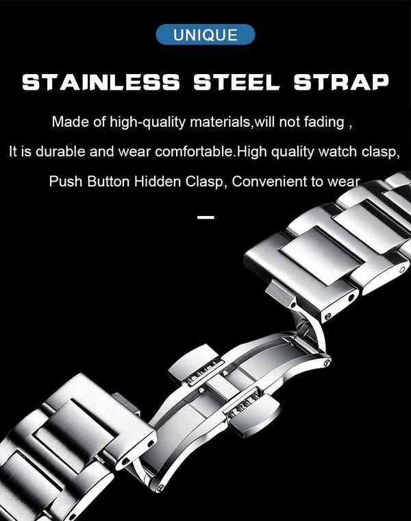 Planet Gates Silver White 2023 New POEDAGAR Luxury Watch Business Waterproof Male Clock Luminous Date Stainless Steel Square Quartz Men Watch reloj hombre