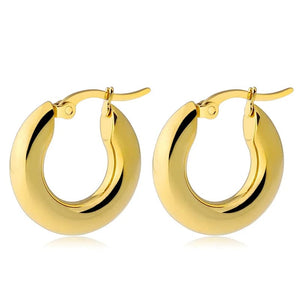 Planet Gates silver20mm 304#Stainless Steel Smooth Ear Buckle Round Thick Hoops Earrings for Women Piercing Earings Gift Fashion Jewelry 20/25/30mm
