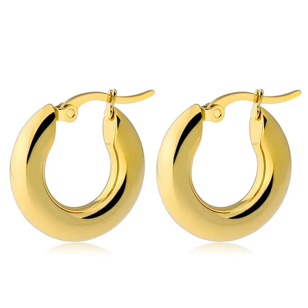 Planet Gates silver20mm 304#Stainless Steel Smooth Ear Buckle Round Thick Hoops Earrings for Women Piercing Earings Gift Fashion Jewelry 20/25/30mm