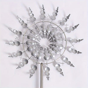 Planet Gates Silvery-1 1pc Magical Kinetic Metal Windmill Spinner Wind Powered Catchers, Creative Patio Garden Lawn Outdoor Courtyard Decoration Unique Wind Collectors