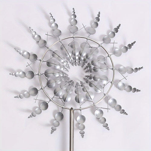 Planet Gates Silvery-1 1pc Magical Kinetic Metal Windmill Spinner Wind Powered Catchers, Creative Patio Garden Lawn Outdoor Courtyard Decoration Unique Wind Collectors