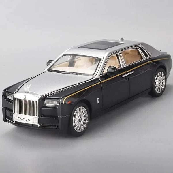 Planet Gates Silvery 1:24 RR Phantom Model Zinc Alloy Pull Back Diecast Toy Cars with Sound and Light for Kids Boy Girl Gift