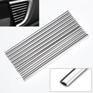Planet Gates Silvery - 10pcs 10pcs 20cm Car Air Conditioner Decoration Strip For Vent Outlet, U Shape Moulding Trim Strips, Styling Car Door Edge Corner Protector