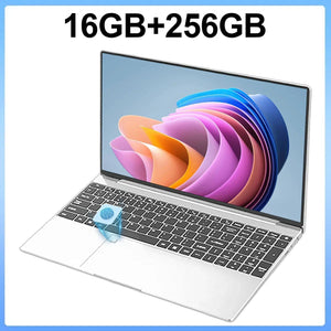 Planet Gates Silvery 16GB Ram 256GB ROM 15.6 Inch Laptop 32GB Ram 2TB SSD Windows 11 Notebook Pc Gamer Intel N5095 Office Computer with Backlit Fingerprint Wifi Camera