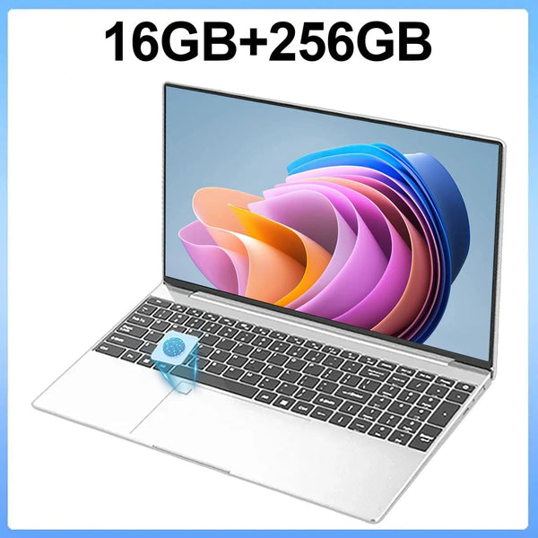 Planet Gates Silvery 16GB Ram 256GB ROM 15.6 Inch Laptop 32GB Ram 2TB SSD Windows 11 Notebook Pc Gamer Intel N5095 Office Computer with Backlit Fingerprint Wifi Camera
