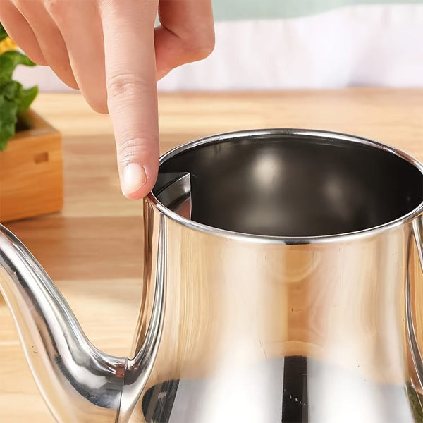 Planet Gates Silvery / 18oz 1pc Stainless Steel Oil Pot With Filter - Separate Oil Residue And Seasoning Bottle - Perfect For Kitchen Storage, Drinkware (18oz)