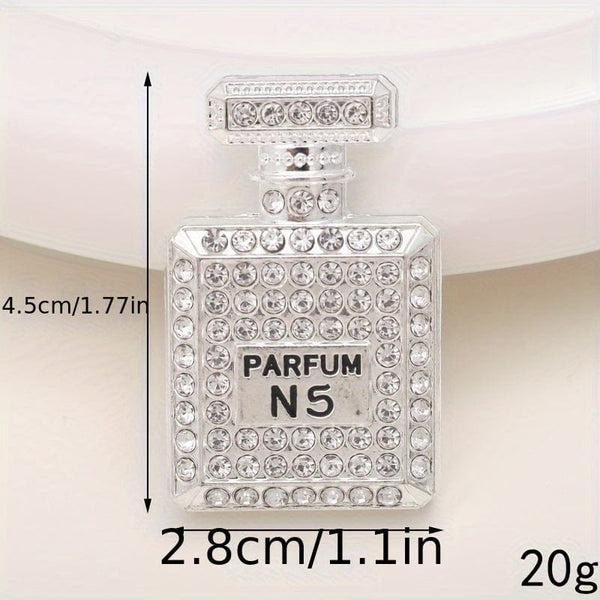 Planet Gates Silvery 1pc Bling Rhinestone Perfume Bottle Design Car Air Outlet Aromatherapy Diffuser Clip, Car Air Vent Decoration Clip, Car Decoration Accessories