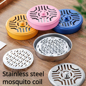 Planet Gates Silvery 1pc, Eliminate Mosquitoes Instantly With This Portable Stainless Steel Mosquito Incense Box For Indoor Home Pest Control