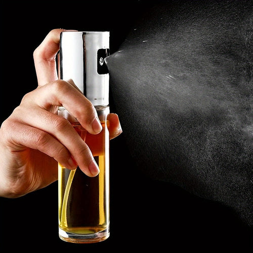 Planet Gates Silvery 1pc Olive Oil Sprayer Spritzer Bottle For Cooking Oil Dispenser Vinegar Bottle Air Fryer Kitchen Cooking Frying Salad Baking BBQ, 100ml