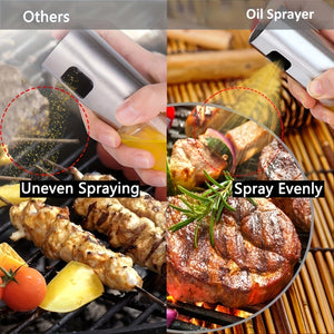 Planet Gates Silvery 1pc Olive Oil Sprayer Spritzer Bottle For Cooking Oil Dispenser Vinegar Bottle Air Fryer Kitchen Cooking Frying Salad Baking BBQ, 100ml