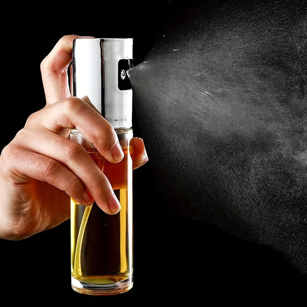 Planet Gates Silvery 1pc Olive Oil Sprayer Spritzer Bottle For Cooking Oil Dispenser Vinegar Bottle Air Fryer Kitchen Cooking Frying Salad Baking BBQ, 100ml
