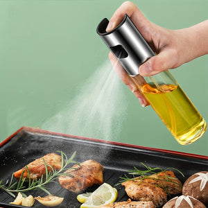Planet Gates Silvery 1pc Olive Oil Sprayer Spritzer Bottle For Cooking Oil Dispenser Vinegar Bottle Air Fryer Kitchen Cooking Frying Salad Baking BBQ, 100ml