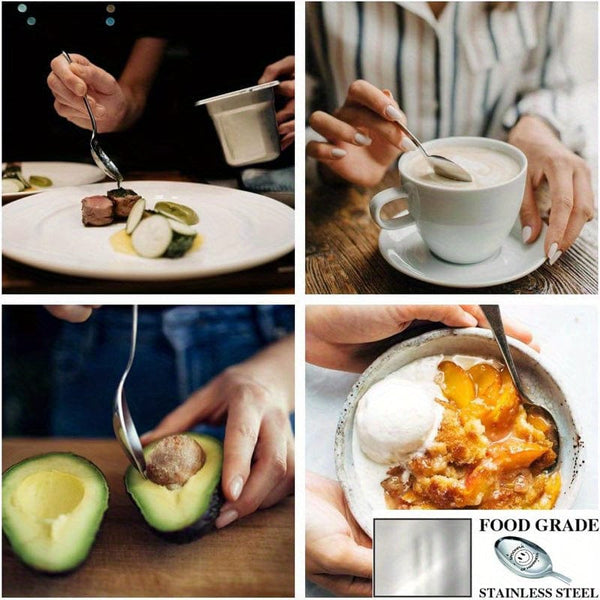 Planet Gates Silvery 1pc "SPOONFUL OF HAPPINESS" Engraved Funny Spoon, Stainless Steel Spoon, For Coffee Dessert Tea Ice Cream Oatmeal, Gift Spoon For Party Birthday, Christmas Gifts