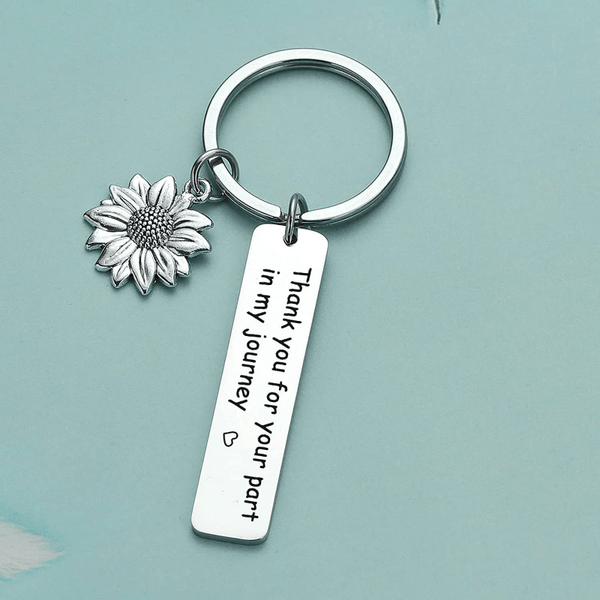 Planet Gates Silvery / 1pc Stainless Steel Keychain Thank You For Your Part In My Journey Sunflower Pendant Keychain Gift For Good Friends Inspirational Keychain