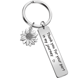 Planet Gates Silvery / 1pc Stainless Steel Keychain Thank You For Your Part In My Journey Sunflower Pendant Keychain Gift For Good Friends Inspirational Keychain