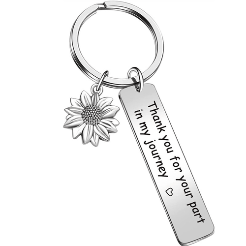 Planet Gates Silvery / 1pc Stainless Steel Keychain Thank You For Your Part In My Journey Sunflower Pendant Keychain Gift For Good Friends Inspirational Keychain