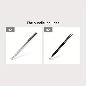 Planet Gates Silvery*2+Black*2 Mini Portable Telescopic Magnetic Magnet Pen Handy Tool Capacity For Picking Up Nut Bolt Extendable Pickup Rod Stick