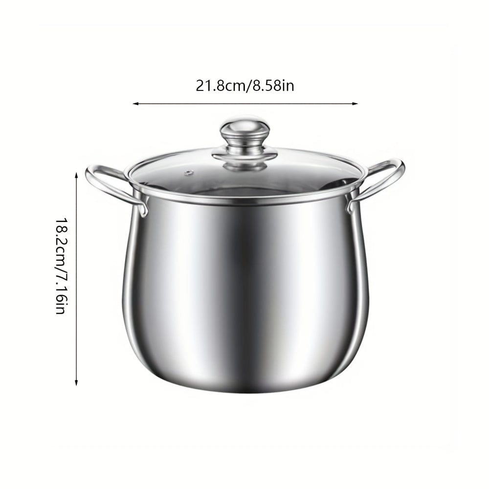 Planet Gates Silvery / 22cm 1pc Stainless Steel Stock Pot (21.79cm), Large Stockpot, Soup Pot, Kitchen Utensils, Kitchen Gadgets, Kitchen Accessories, Home Kitchen Items
