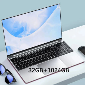 Planet Gates silvery  32GB 1024GB / Intel N5095 Leno 15.6'' Office Laptop 32GB DDR4 1024GB SSD Windows 11 N5095 Notebook Computer IPS FHD 1080P Display 5G/2.4Ghz WiFi USB 3.0
