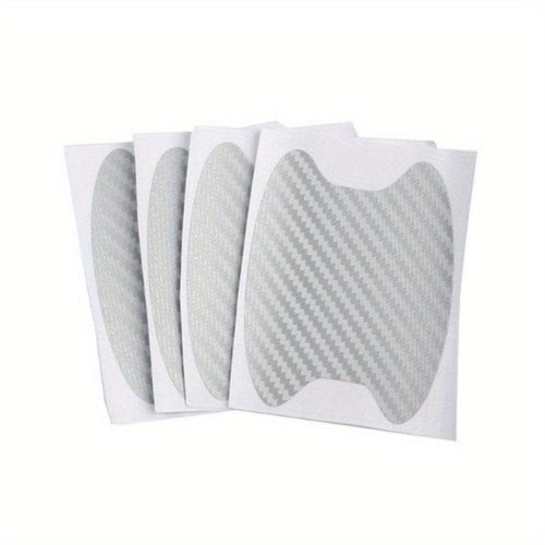 Planet Gates Silvery 4pcs Car Door Sticker Carbon Fiber Scratches Resistant Cover Auto Handle Protection Film Exterior Styling Car Accessories