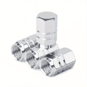 Planet Gates silvery 4pcs Car Valve Cap, Valve Cover, Aluminum Alloy Tire Valve Covers, Cool Modification