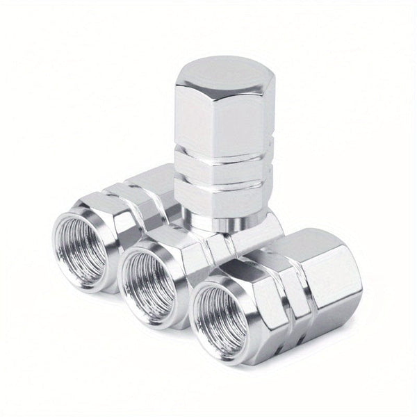 Planet Gates silvery 4pcs Car Valve Cap, Valve Cover, Aluminum Alloy Tire Valve Covers, Cool Modification